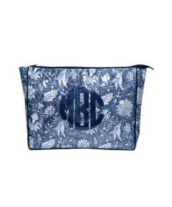 Navy Floral Cosmetic Pouch