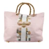 Sample Bee pink bamboo handle Tote