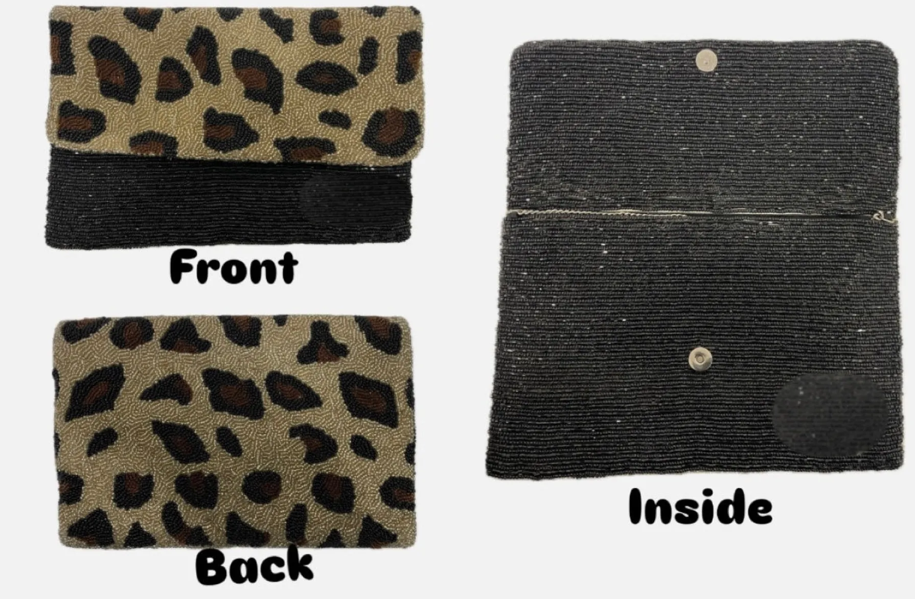 Sample: Black and Leopard clutch
