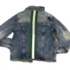 Sample emerald and white Denim Jacket XX LARGE SIZE