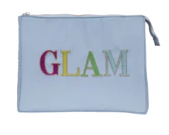 Sample GLAM blue cosmetic Nylon bag
