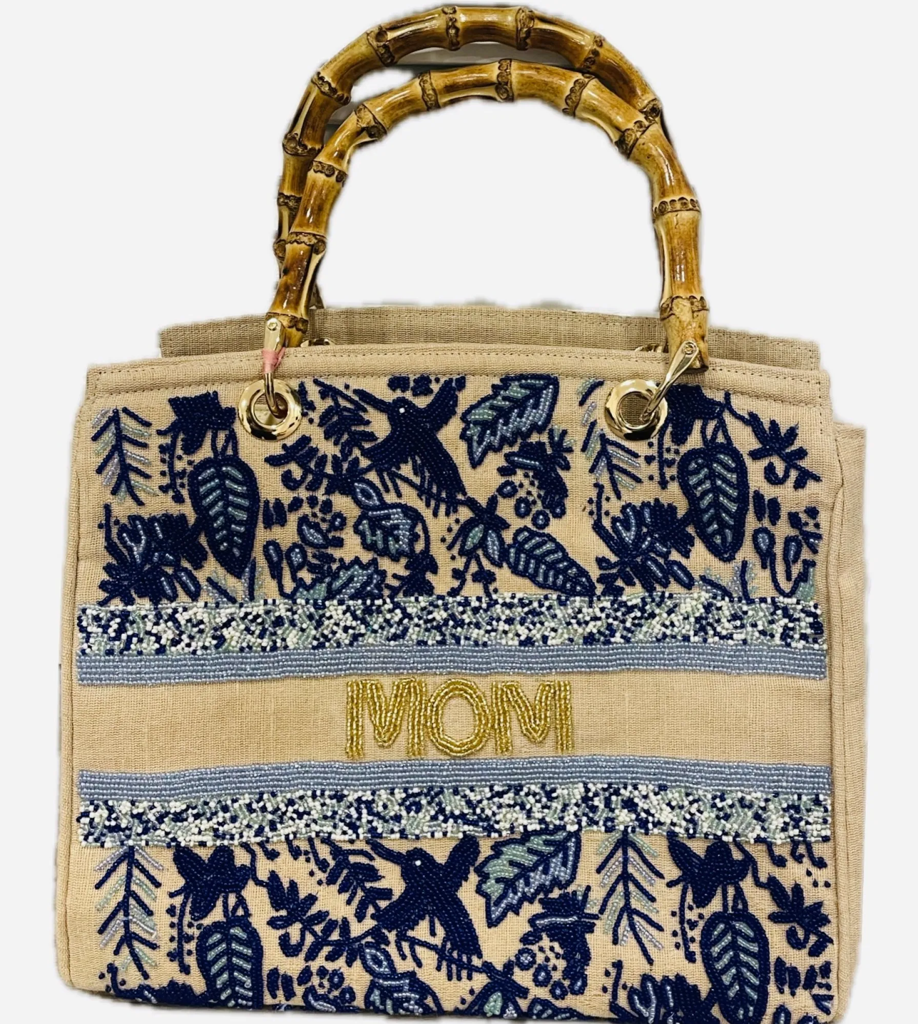 Sample MOM Bamboo handle Tote