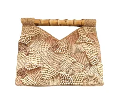 Wood Beads Bamboo Handle